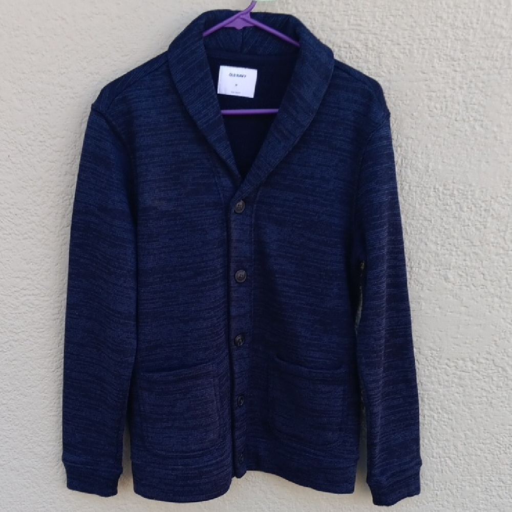 GAP (Egypt) Men's Navy Blue Wide Collar Cardigan Sweater